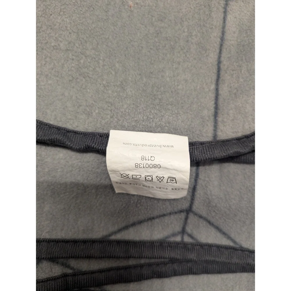 EVA AIR blanket 60 x 38  Ecothread Gray Geometric Fleece Cabin orange soft car